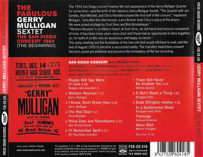 Gerry Mulligan And His Sextet : The San Diego Concert 1954 (The Beginning!) And The Complete Studio Sessions 1955-1956 (3xCD + Box, Comp, RM)