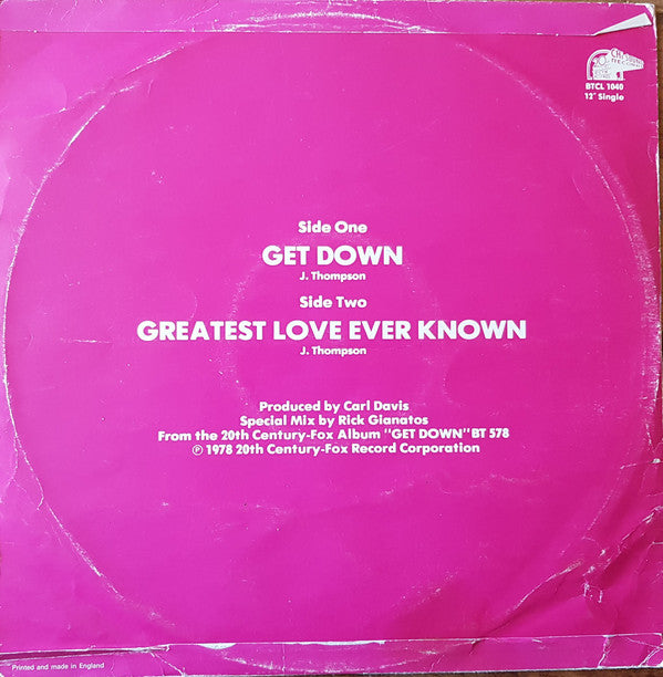 Gene Chandler : Get Down (12", Single, Pic)