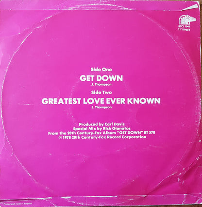 Gene Chandler : Get Down (12", Single, Pic)