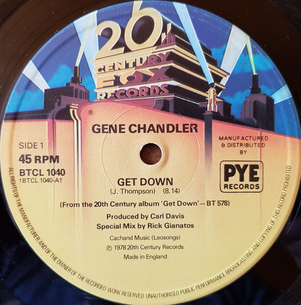 Gene Chandler : Get Down (12", Single, Pic)