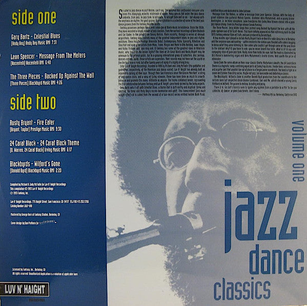 Various : Jazz Dance Classics Volume One (LP, Comp)