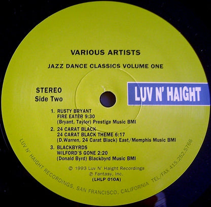 Various : Jazz Dance Classics Volume One (LP, Comp)