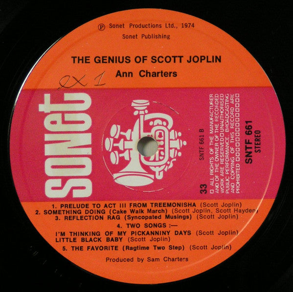 Scott Joplin Played By Ann Charters : The Genius Of Scott Joplin (LP)