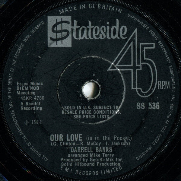 Darrell Banks : Open The Door To Your Heart  (7", Single, Sol)