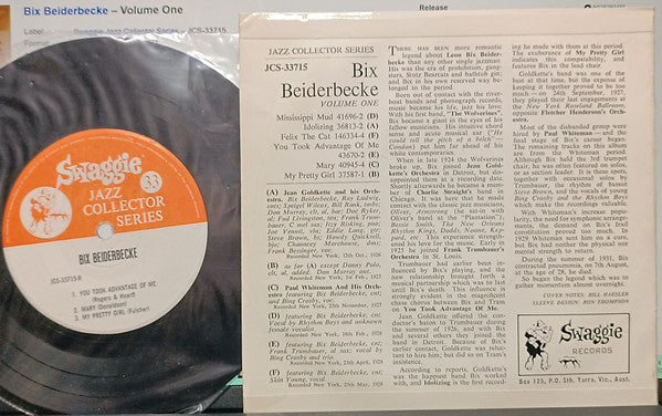 Bix Beiderbecke : Volume One (7", EP)