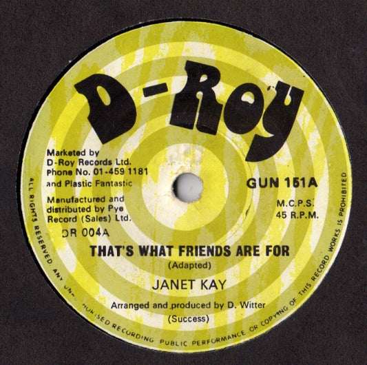 Janet Kay : That's What Friend's Are For (7")