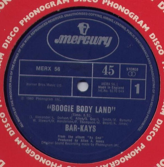 Bar-Kays : Boogie Body Land (12", Single)