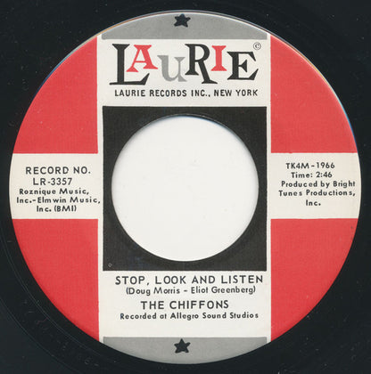The Chiffons : Stop, Look, And Listen / March (7", Ind)