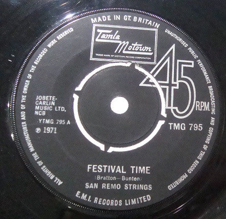 San Remo Golden Strings : Festival Time (7", Single, 4-p)