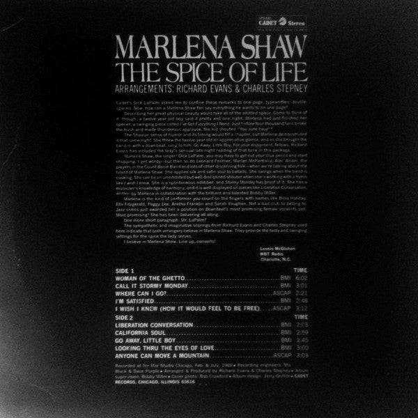 Marlena Shaw : The Spice Of Life (LP, Album)