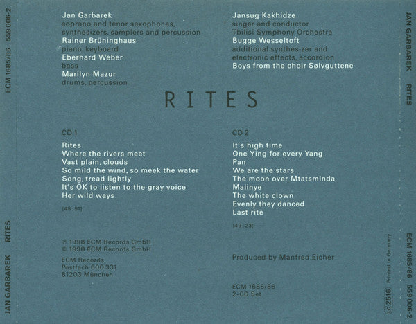 Jan Garbarek : Rites (2xCD, Album, RE)