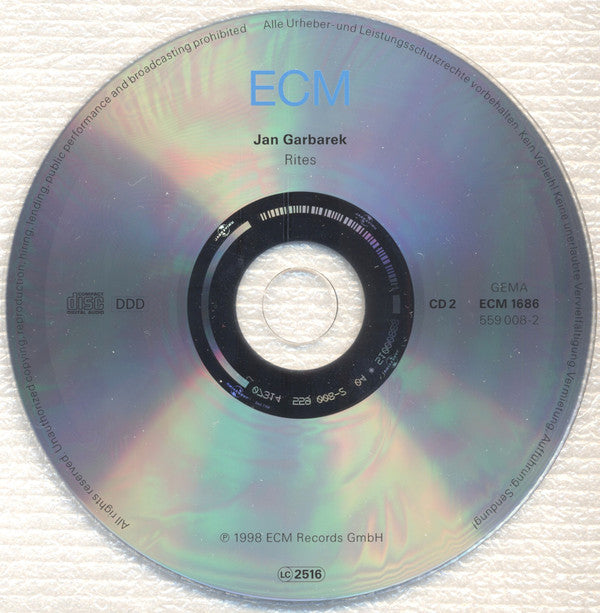 Jan Garbarek : Rites (2xCD, Album, RE)