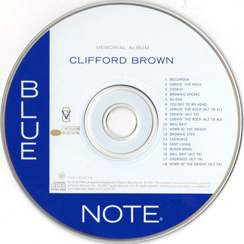 Clifford Brown : Memorial Album (CD, Album, Comp, Mono, RE, RM)