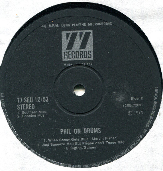 Phil Seamen : Phil On Drums (LP, Album)