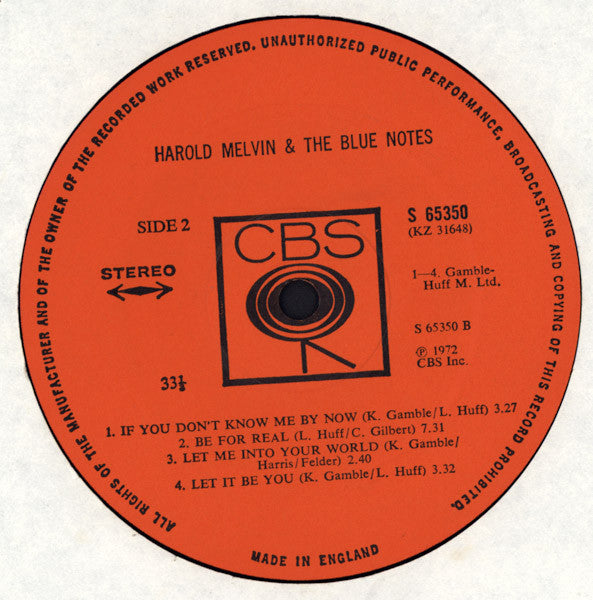 Harold Melvin And The Blue Notes : Harold Melvin & The Blue Notes (LP, Album)