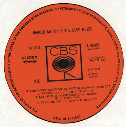 Harold Melvin And The Blue Notes : Harold Melvin & The Blue Notes (LP, Album)