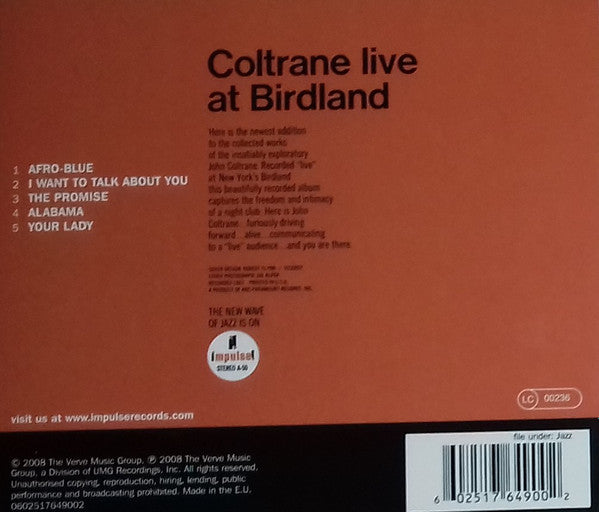 John Coltrane : Live At Birdland (CD, Album, RE, Dig)