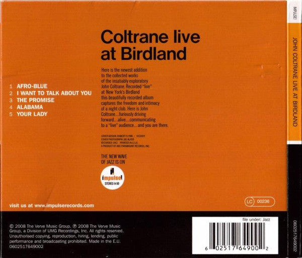John Coltrane : Live At Birdland (CD, Album, RE, Dig)
