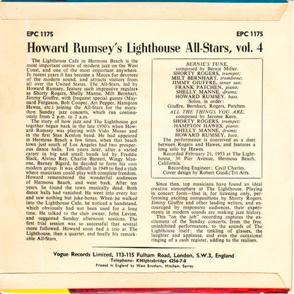 Howard Rumsey's Lighthouse All-Stars : Volume 4 (7", EP, Mono)