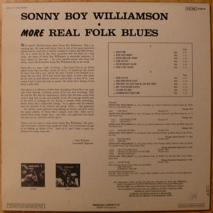 Sonny Boy Williamson (2) : More Real Folk Blues (LP, Album, Comp, RE)