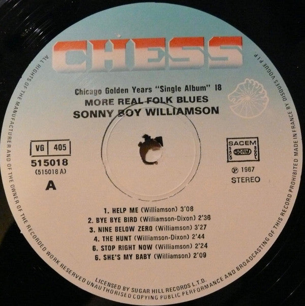 Sonny Boy Williamson (2) : More Real Folk Blues (LP, Album, Comp, RE)