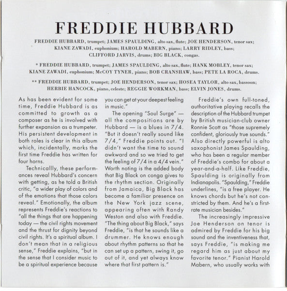 Freddie Hubbard : Blue Spirits (CD, Album, Copy Prot., RE, RM)