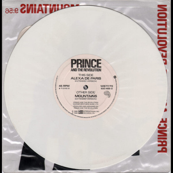 Prince And The Revolution : Mountains (10", Ltd, Whi)