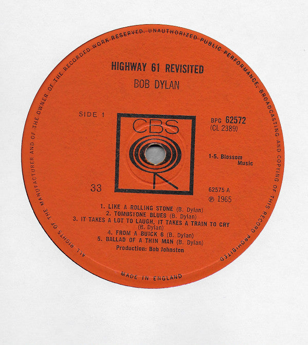 Bob Dylan : Highway 61 Revisited (LP, Album, Mono)