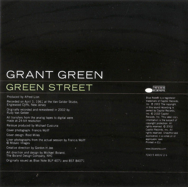 Grant Green : Green Street (CD, Album, RE, RM)