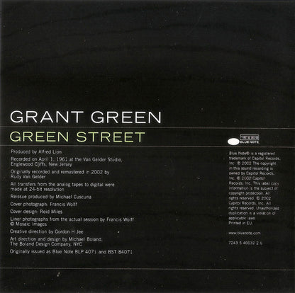Grant Green : Green Street (CD, Album, RE, RM)