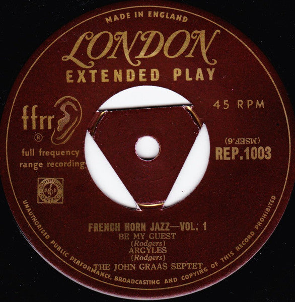 John Graas Septet : Egypt / Pyramid / Be My Guest / Argyles (7", EP)