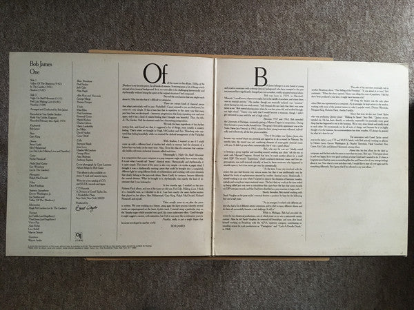 Bob James : One (LP, Album, Gat)