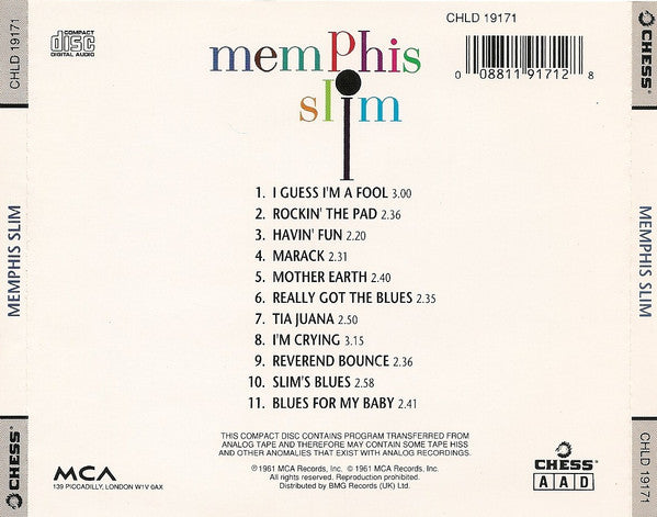 Memphis Slim : Memphis Slim (CD, Album, RE)