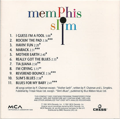 Memphis Slim : Memphis Slim (CD, Album, RE)