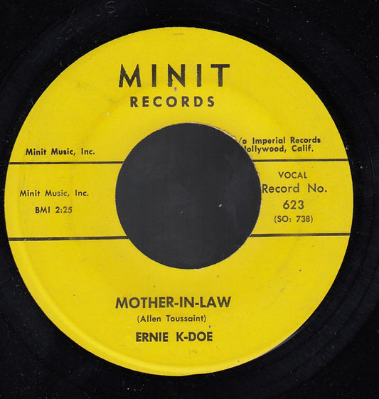 Ernie K-Doe : Mother-in-law / Wanted, $10,000.00 Reward (7", Single, Yel)