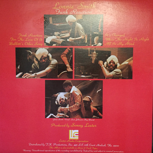 Lonnie Smith : Funk Reaction (LP, Album, Mon)