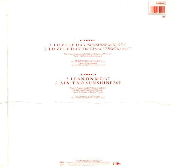 Bill Withers : Lovely Day (Sunshine Mix) (12", Single)