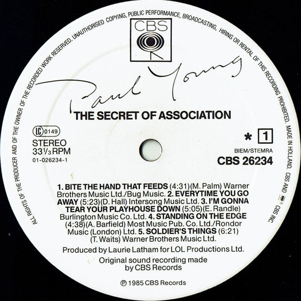 Paul Young : The Secret Of Association (LP, Album)