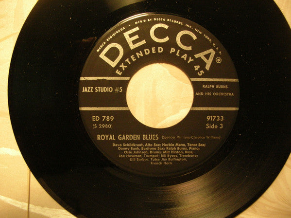Ralph Burns And His Orchestra : Jazz Studio 5 (2x7", Album, EP, Mono, Gat)