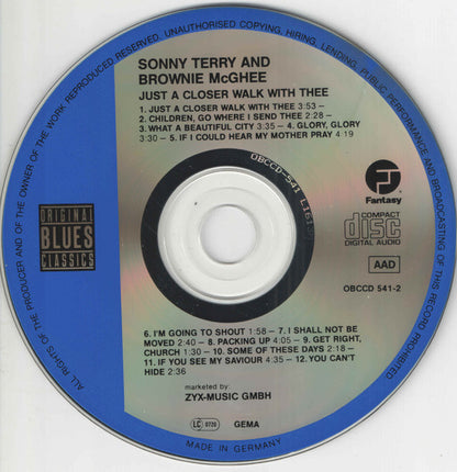 Sonny Terry & Brownie McGhee : Just A Closer Walk With Thee (CD, Album, RE, RM)