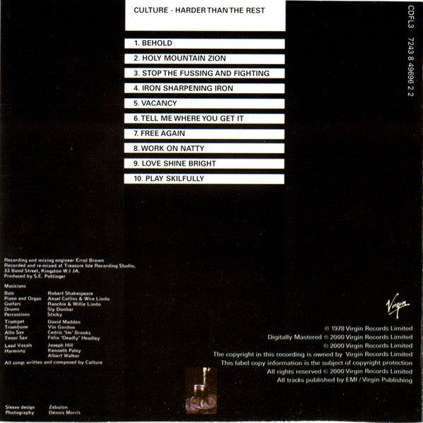 Culture : Harder Than The Rest (CD, Album, RE, RM)
