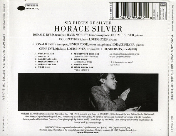 The Horace Silver Quintet : 6 Pieces Of Silver (CD, Album, RE, RM)