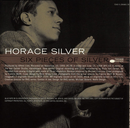 The Horace Silver Quintet : 6 Pieces Of Silver (CD, Album, RE, RM)