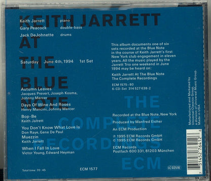 Keith Jarrett : Keith Jarrett At The Blue Note - Saturday, June 4th 1994, 1st Set (CD, Album, RE)