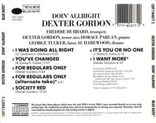 Dexter Gordon : Doin' Allright (CD, Album, RE)