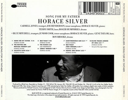 The Horace Silver Quintet : Song For My Father (Cantiga Para Meu Pai) (CD, Album, RE, RM, EMI)