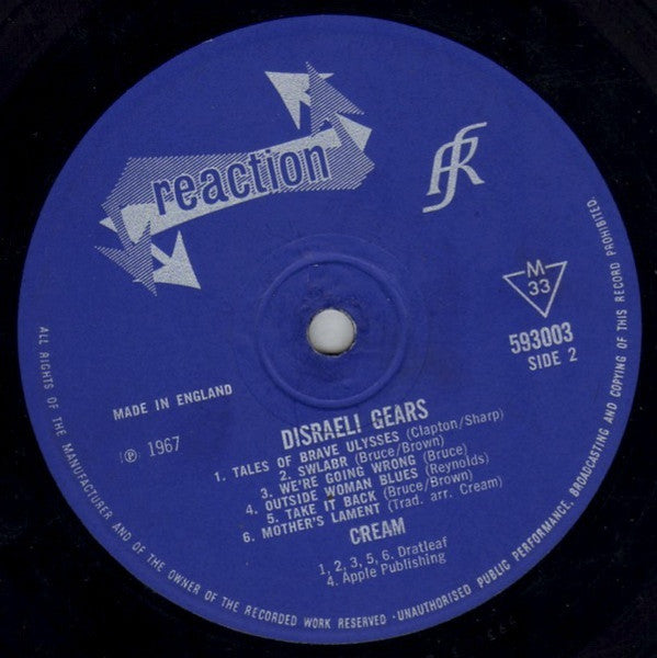 Cream (2) : Disraeli Gears (LP, Album, Mono)