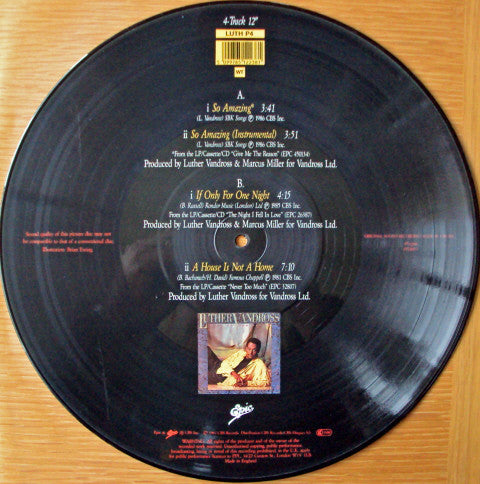Luther Vandross : So Amazing (12", Pic)