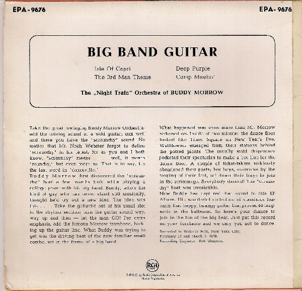 Buddy Morrow And His Orchestra : Big Band Guitar (7", EP)