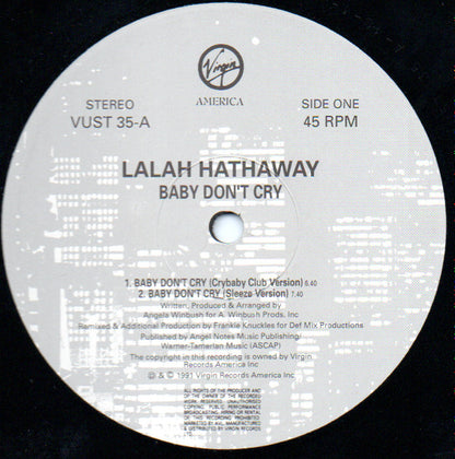 Lalah Hathaway : Baby Don't Cry / Heaven Knows (12")